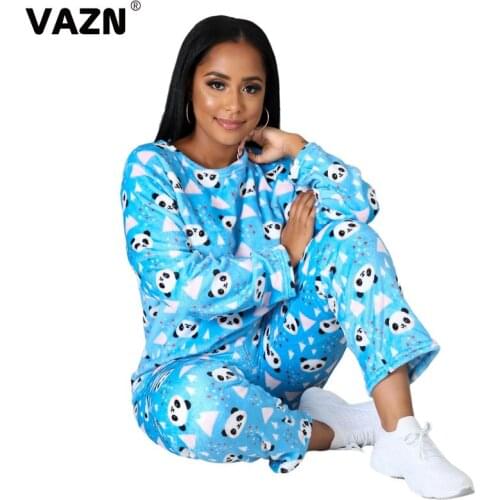 VAZN 2020 New Young Fashion Sport Running Casual Cartoon Outfits Tracksuits Sexy Full Sleeve Full Pants Set