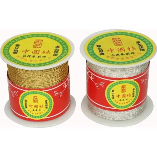 New Arrival 60/130 Yards Silver/ Gold Color Chinese Knot Cord String Cord For DIY Handicraft Tool Hand Stitching Thread