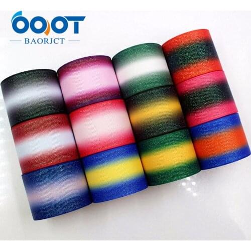 OOOT BAORJCT 181161 38 mm 10 yards flash Ribbons Thermal transfer Printed grosgrain Wedding Accessories DIY handmade material