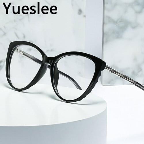 49917 Plastic Titanium Anti Blue Light Cat Eye Glasses Frame Men Women Optical Fashion Computer Eyeglasses