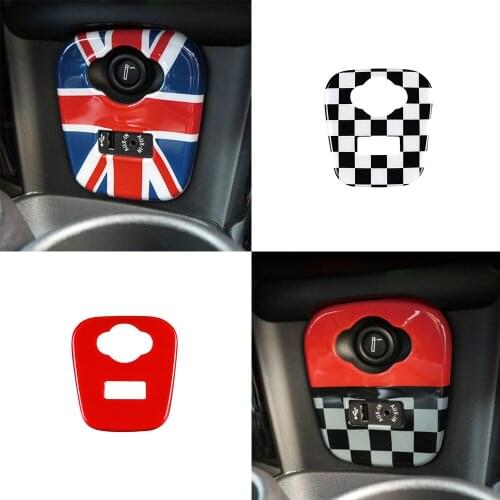 Car Cigarette Ignition Lighter Panel Cover For Mini Cooper S JCW F55 F56 Car Center Console USB AUX Frame Sticker Accessories