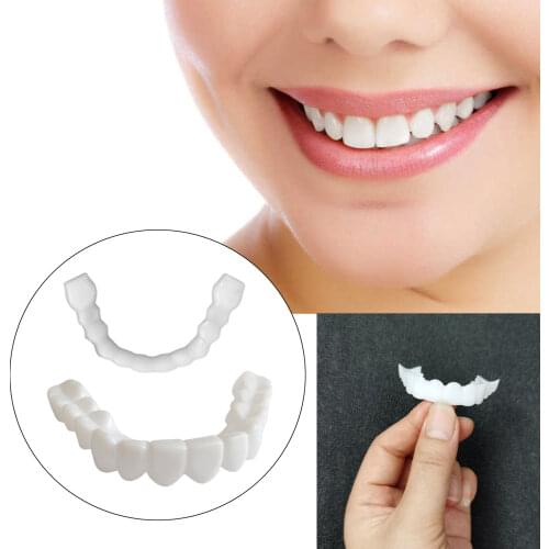 Fake Teeth Simulation Braces Smiling Veneers Cosmetic Fake Tooth Cover Perfect Smiling Top Bottom