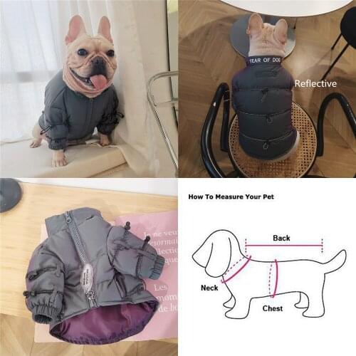 2020 Winter Dog Down Coat Jacket Reflective Warm Pet Clothing Schnauzer Pug French Bulldog Costume Welsh Corgi Clothes Dropship