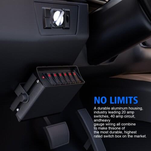 12V DC 3PIN circular switch rocker panel box 6-digit panel control system wiring combination mounting bracket