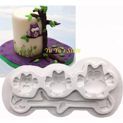 Owl And Tree Silicone Mold Fondant Cake Decorating Tools Candy Chocolate Gumpaste Mold