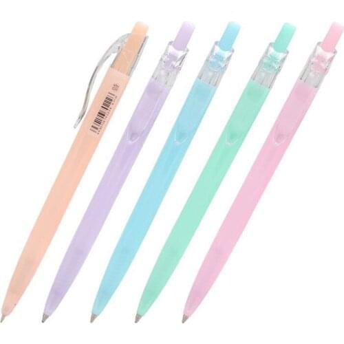 4pc Stationery Cute 0.5mm Blue Ink Pen School Supplies Office Learning Writing Ballpoint Pen Simple Super Good Write