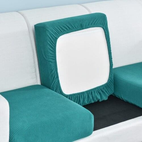 Jacquard Thick Sofa Cushion Cover Corner Sofa Seat Polar Fleece Stretch Washable Removable Slipcover 1/2/3/4 Seat