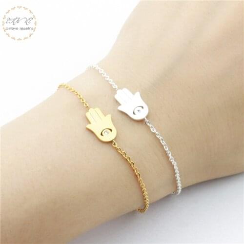ETCAVCE Good Luck Charm Hand Fatima Bracelets For Women Protection Bff Jewelry Hamsa Evil Eye Talisman Bracelet Femme Pulseras