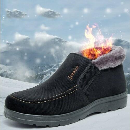 Winter Warm Cotton Shoes Plus Velvet Warm dad Shoes Middle-aged Non-slip Warm Shoes Men Casual Shoes