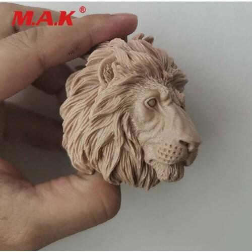 1/6 Lion Head Sculpt Model Unpainted Animal Head Carving Fit 12" Male Soldier Figure Action Body Toys