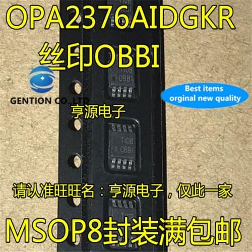10Pcs OPA2376 OPA2376AIDGKR Silkscreen OBBI MSOP-8 0BBI in stock 100% new and original