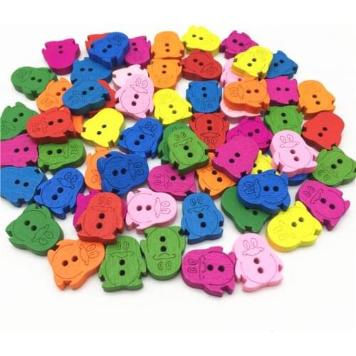 100pcs 15mm Mixed Wood Penguin Buttons Christmas Crafts Embellishments Scrapbooking Cardmaking Sewing Accessories