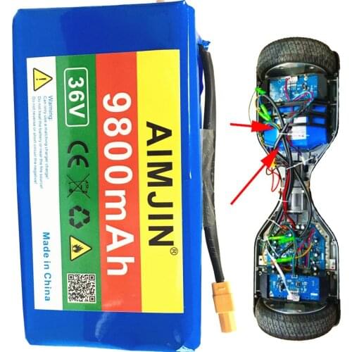 2021 36V 10s2p 9800mAH Lithium Battery Rechargeable Battery Pack for Double Wheel Balance Vehicle Balance Car Parts