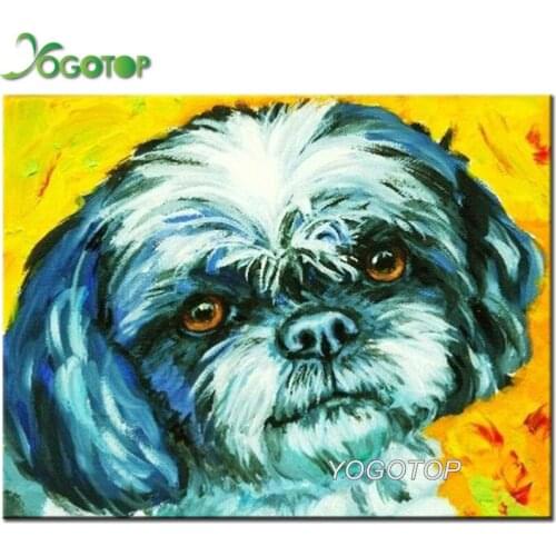 Diamond Painting Full drill Mosaic shih tzu painting Rhinestone of Picture 5d diy Diamond Embroidery Home Decor pet YY2079