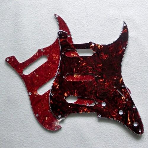 Donlis USA standard 4ply SSS Brown red tortoise real celluloid top guitar gaurd for Strat Modern Style Electric Guitar pickguard