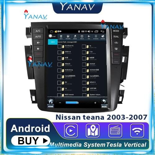 2din Android car radio multimedia Tesla style stereo for Nissan teana 2003-2007 car autoradio player Touch screen DVD player