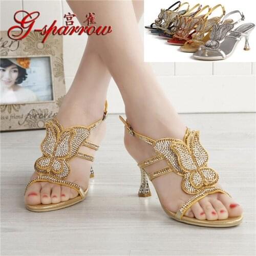 G-sparrow Summer Fashion Elegant Peep Toe Women Luxury Stiletto Sandals High Heel Womens Shoes