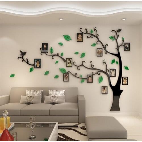 DIY Wall Stickers Photo Frame Tree Decoration TV Background Art Mural Posters Living Room Bedroom Porch Decals Quality Acrylic