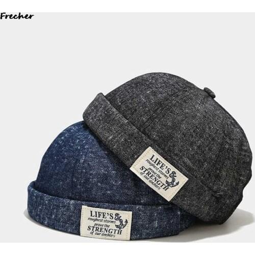 Designer Bonnets Men Hat Women Docker Cap Beanie Sailor Worker Hat Rolled Cuff Brimless Letter Labeling HipHop Harajuku Casual
