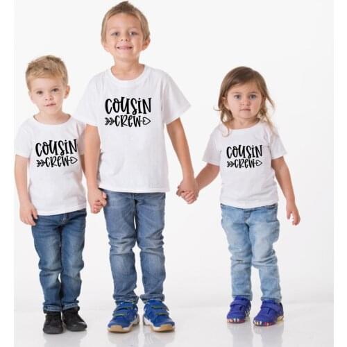 Cousin Crew Boys Girls Tshirt Family Look Party Wear Brothers Sisters Cousins T-shirt Fashion Toddler Shirt Sibling Top Clothes