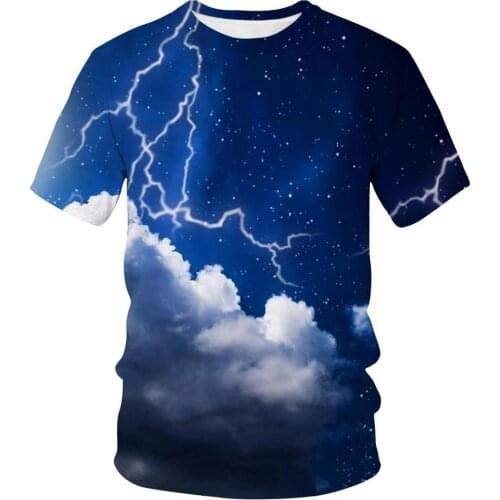 3D Lightning Pattern Printing Fashion Cool clothing for unisex Adults Children Printing Short-sleeved Lightning T-shirt Flame