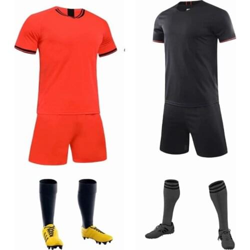 Soccer jersey men sport running cycling football adults kits DIY Custom red black soccer uniforms suits Training kits 2020 2021