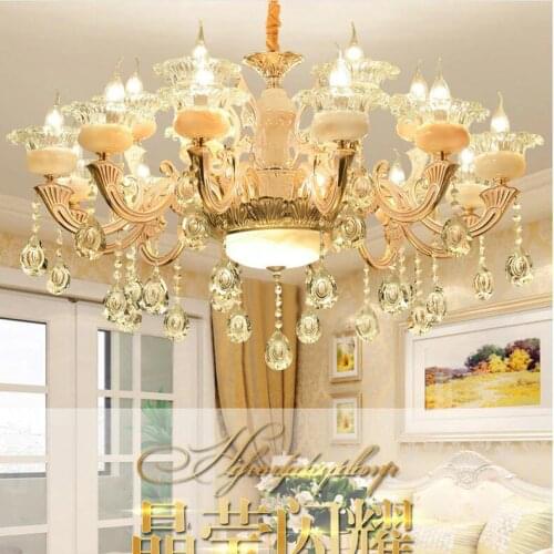 Ceramic Chandelier Luxury Atmosphere Living Room Bedroom Lighting European Pastoral Style Restaurant Crystal Lamps