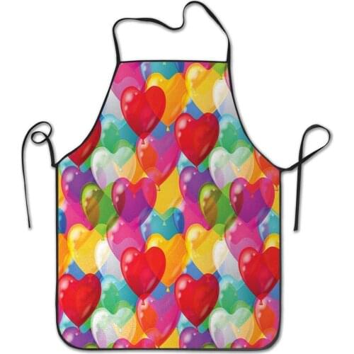 Humor Kitchen Aprons Spring/Winter/Halloween/Thanksgiving Apron for Cooking Baking Heart Shaped Balloons in