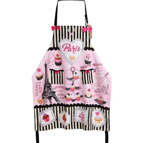 Retro Kitchen Apron Woman Paris Cupcakes Towers FISHERMAN MACARONS De PARIS LOS ANGELES Salon Avental de Cozinha Divertido