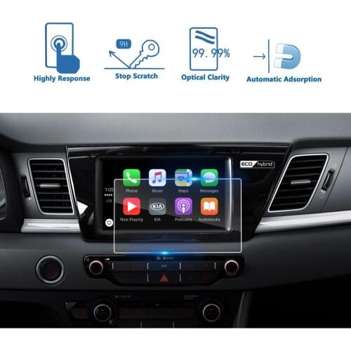 LFOTPP Car Multimedia Screen Protector For Niro 8Inch 2017 2018 Navigation Tempered Glass Screen Protector Auto Interior Sticker