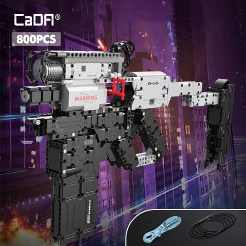 Cada SWAT Military Weapon G58 Submachine GUN Model Building Blocks City Police Compatible WW2 Pistol Bricks Toys For Children