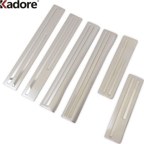 For Mitsubishi Eclipse Cross 2017 2018 2019 Stainless steel Door Sill Plate Door Scuff Cover Step Trim Protector Molding 6pcs