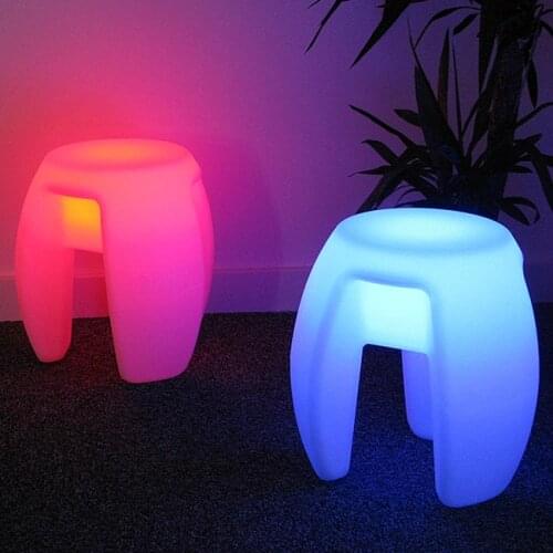 Outdoor waterproof 40cm Glowing Rechargeable luminous cube led coffee bar chair barstools remote control free shipping 4pcs/Lot