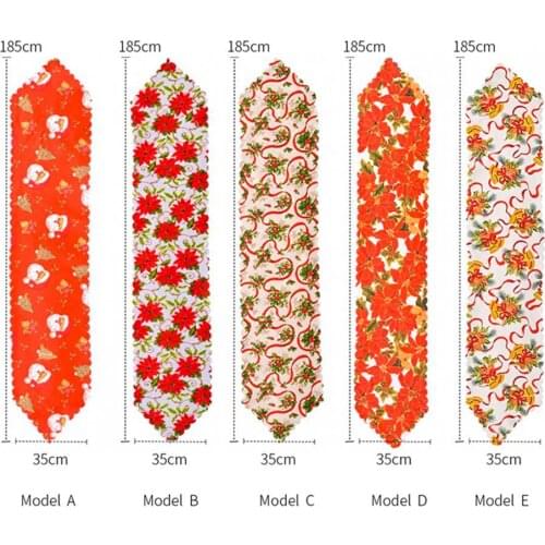Christmas print table runner Table Runner Foldable Soft Comfortable Tear Resistance Christmas Decoration Table Runner Textile