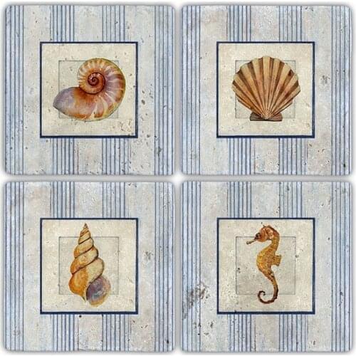 Natural stone Coaster 4'lü Set 10x10 cm decorative objects Декоративные элементы Objetos decorativos