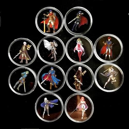 Full Set 12Pcs Fire Emblem Game Collection NFC Round Cards Ntag215 Tags NS Switch WiiU 3DS