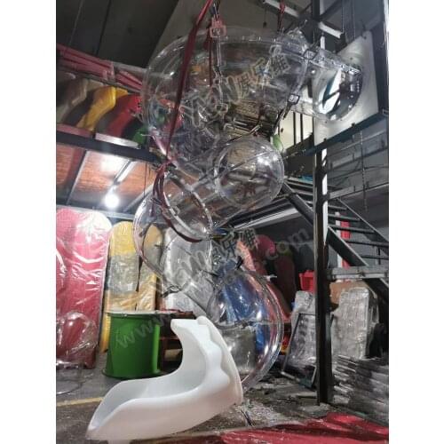 Transparent Plastic Tube Slide Playground Park