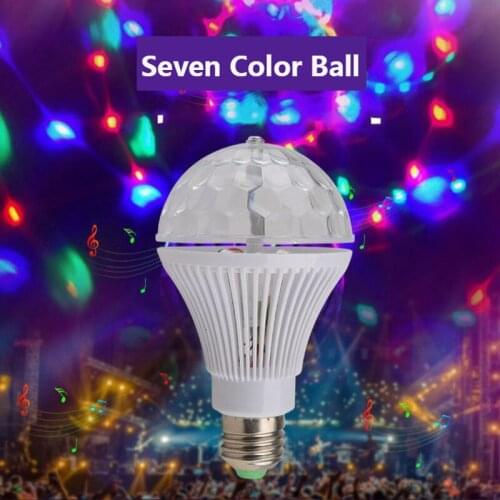 LED RGB E27 Bulb KTV Dance Dj Disco Atmosphere Night Light For Home Party Christmas Holiday Decoration Magic Ball Rotation Lamp