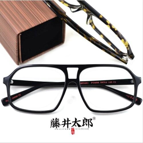 TARO FUJII Fashion Spectacle Frame Eyeglasses Women Men Vintage Acetate Computer Optical Clear Lens Glasses Frame Female FT8896