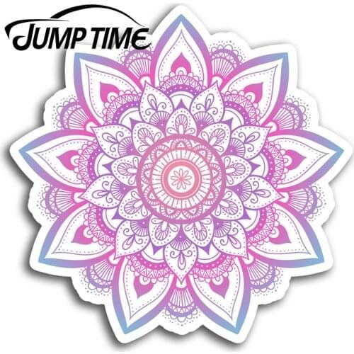 Jump Time for Mandala Pink Indian Vinyl Stickers Sticker Laptop Luggage Gift Bumper Decals Waterproof Car Accessories