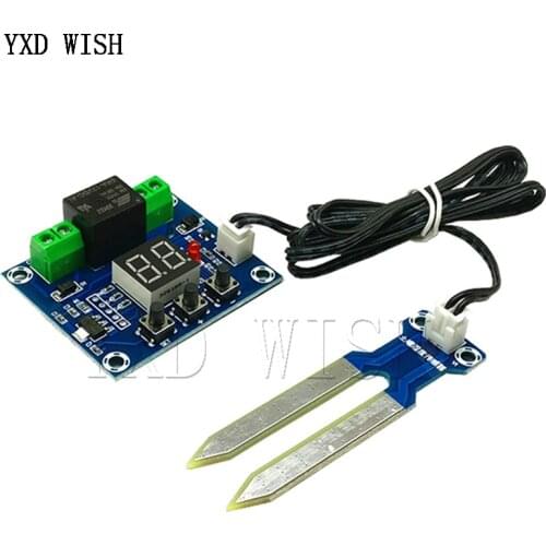 XH-M214 12V Soil Humidity Sensor Controller Automatic Watering Module Digital Display Humidity Controller Red Digital Display