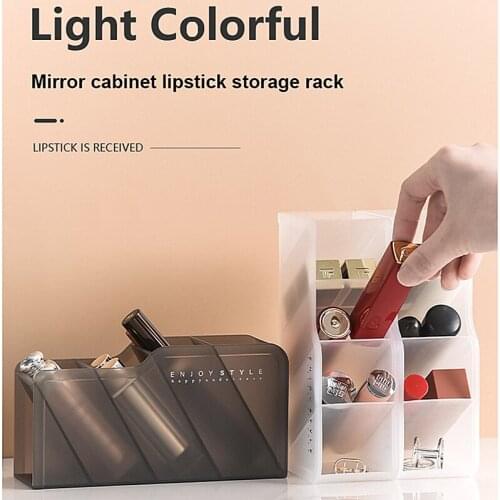 Desktop Lipstick Storage Box Multi-grid Lipstick Dust-proof Finishing Display Stand Dressing Table Mirror Cabinet Shelf Bins