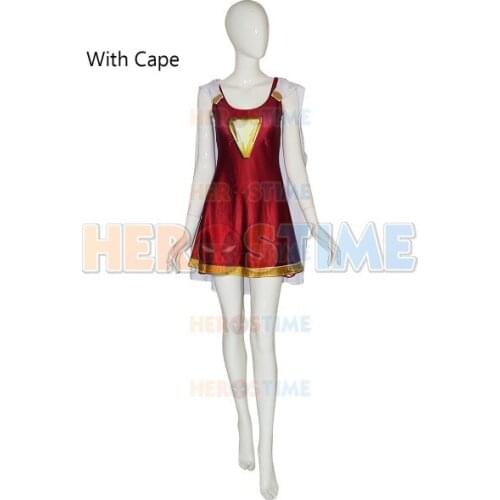 Shazam Family Mary Cosplay Costume 3D Print Spandex zentai Dress halloween costume for woman