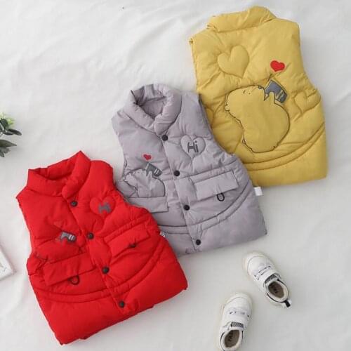 2021 Winter Childrens Cartoon Waistcoat Boy Vest For Girls Kids Winter Vest Warm Clothes Childrens Babys Jacket