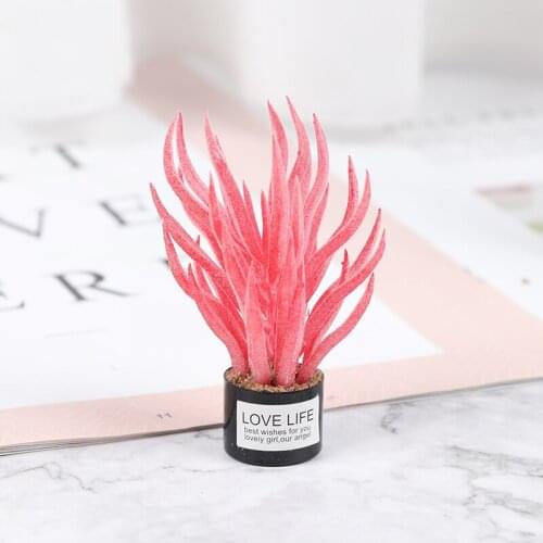 1:12 Dollhouse Miniature Simulation Potted Plant Pot Green Plant Home Garden Decoration Toy