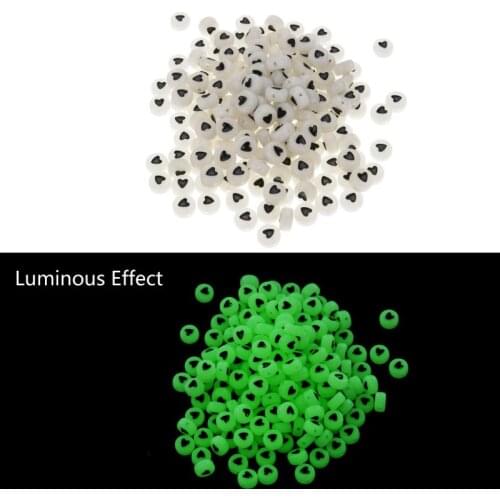100Pcs Alphabet Acrylic Glow In the Dark Spaced Beads Luminous Letter Beads 7mm F3MF