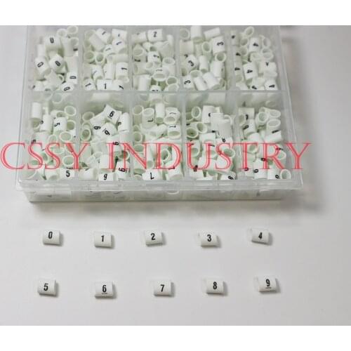 1000pcs/box 0.5mm2 -2.5mm2 10 different number colorful 0-9 cable marker set