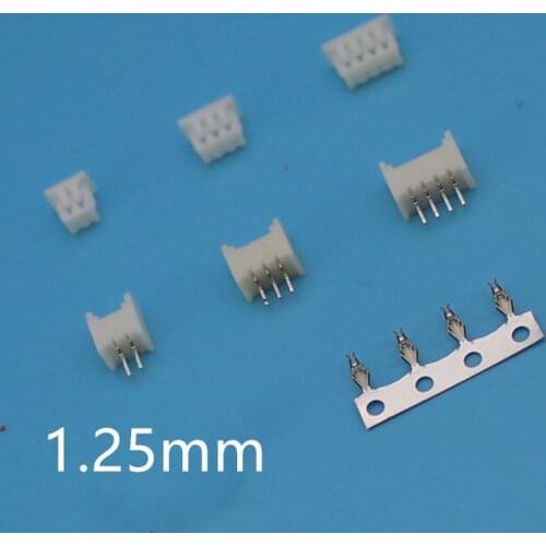 20sets Micro JST 1.25mm T-1 2/3/4/5/6/7/8P Straight Pin Connector Plug Female ,Male