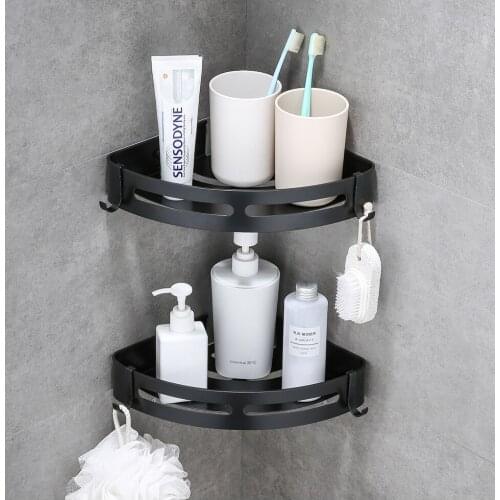 3 Layers Corner Shower Shelf Bathroom Shampoo Shower Shelf Holder Kitchen Storage Rack Punch Free Kitchen Tripod Corner Stand