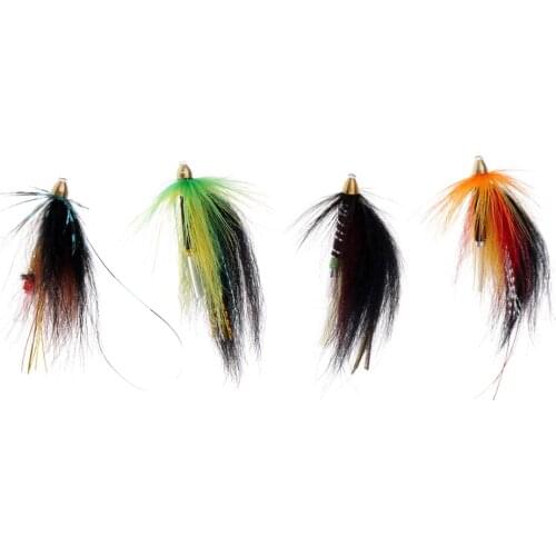 4Pcs Tube Flies Cone Heads Artificial Fly Fishing Flies Saltwater